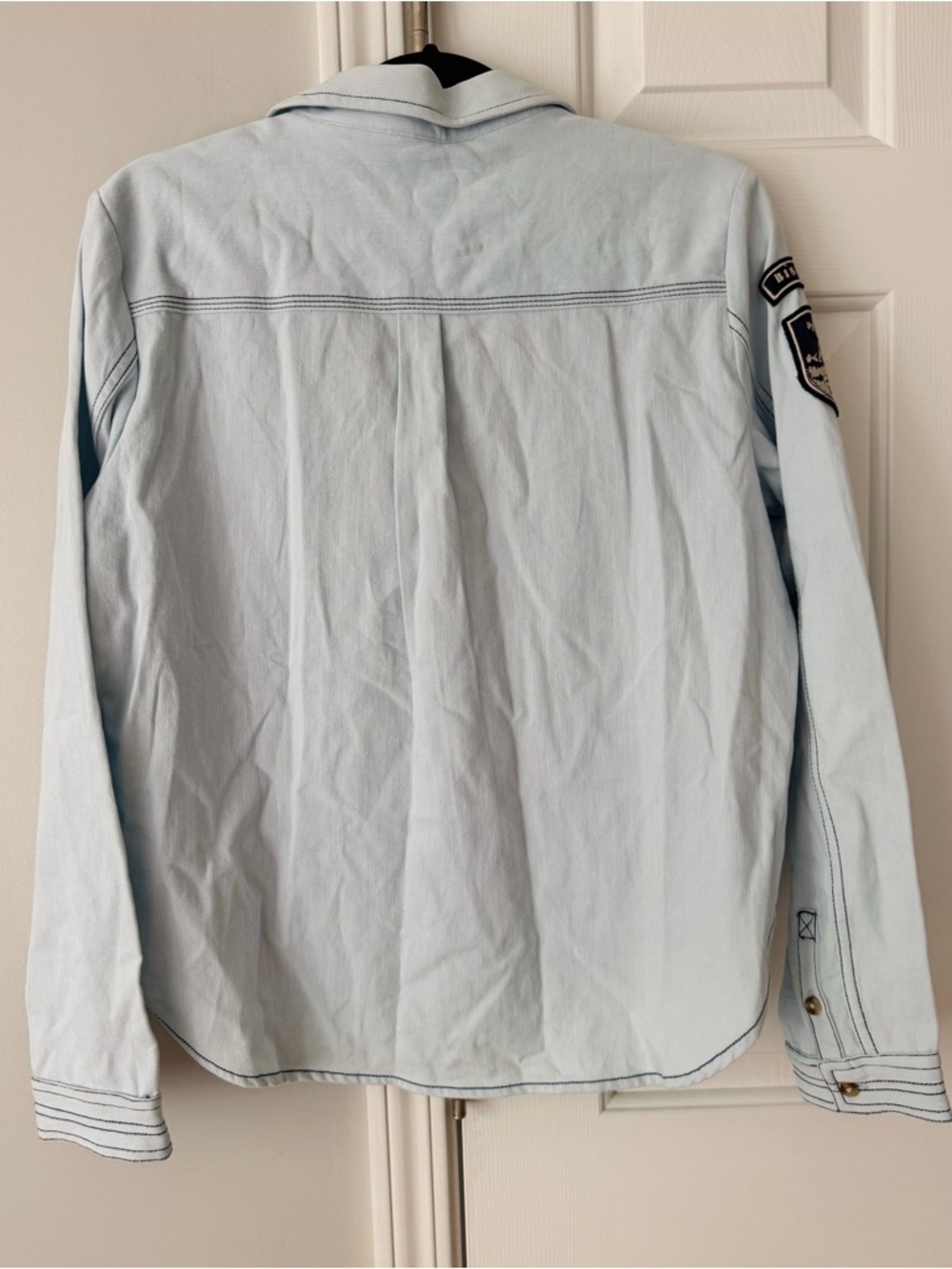Anthropologie Pilcro Buttondown Denim  Patch Shirt - Picture 13 of 13